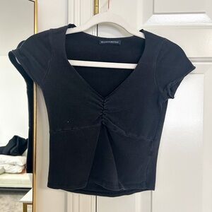 Black Short Sleeve Gina Top by Brandy Melville